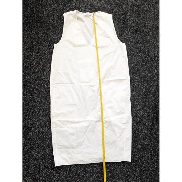 Everlane Women's Cotton Poplin V-Neck Tank Dress Sleeveless White Size 6 - Picture 9 of 13